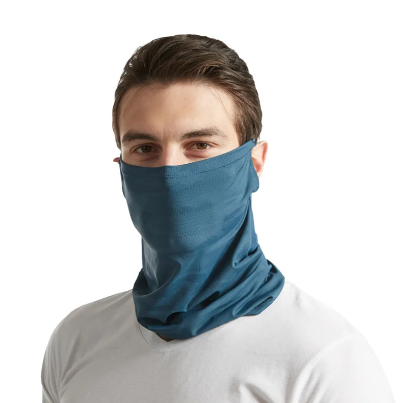 Windproof and Sunscreen Ice Silk Mask Motorcycle Accessories Ear-Hanging Face Ice-Sense Neck Cover Motorcycle Riding Mask