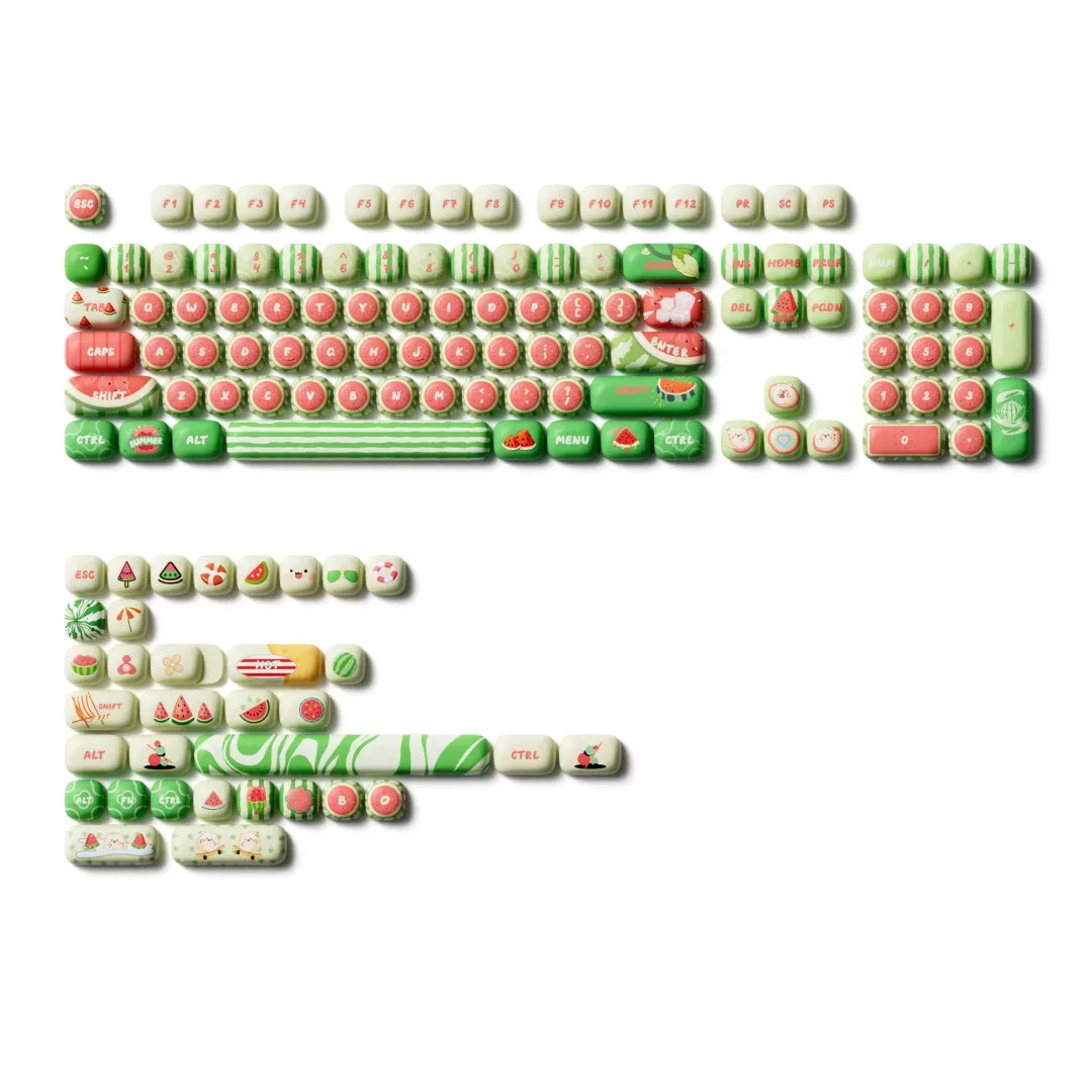 Wassermelone nform Schlüssel kappe 138 Tasten rund niedlichen Tasten kappe grün rot Frucht farbe mog pbt 7u/2,25 u Split Space Bar Alice Layout Schlüssel kappe