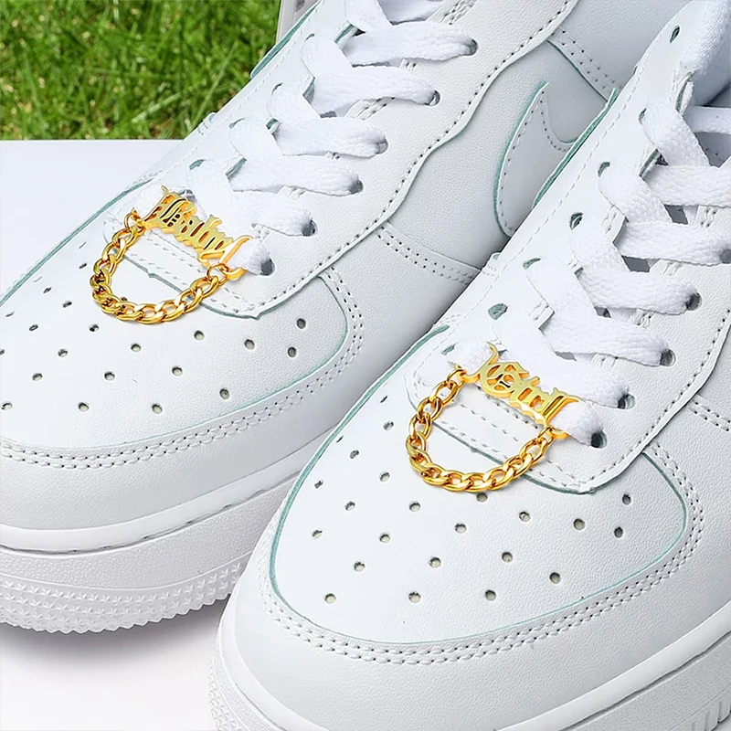 

Custom 1 Pair Name Shoe Buckle Stainless Steel Cuban Chain Personalized Fashion Nickname Clip Accessories Jewelry Boyfriend Gift