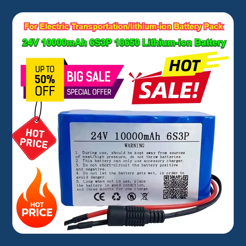 

24V 10000mAh 6S3P 18650 Lithium-ion Battery For Electric Transportation/lithium-ion Battery Pack