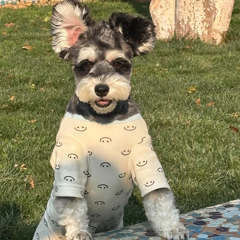 Pure Cotton Dog Clothes Warm Four-Legged Belly Home Clothes for Small to Medium Dogs Autumn Winter Teddy Bichon Casual Style