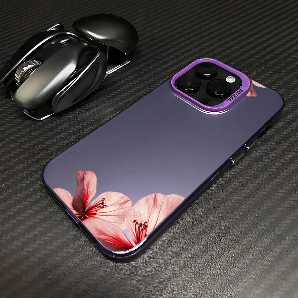 Чехол для телефона Flowers Lily Hibiscue для iPhone 17,16,15,14,13,12,11 Plus, Pro Max, фиолетовый матовый противоударный чехол