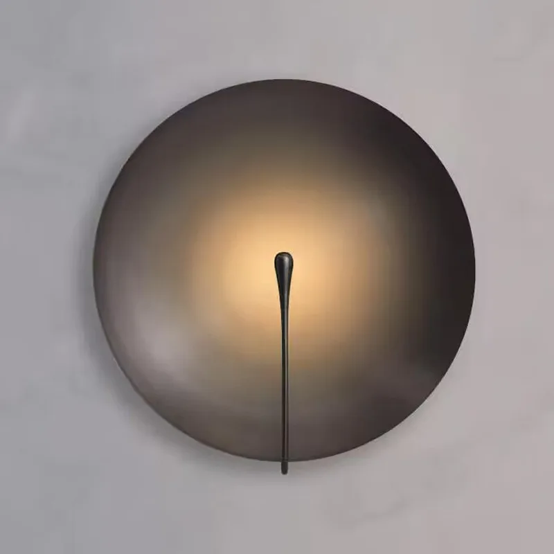 Kosmiczna lampa ścienna Artystyczna okrągła lampa tarczowa vintage okrągła lampa ze stali nierdzewnej salon korytarz przejście oświetlenie tła