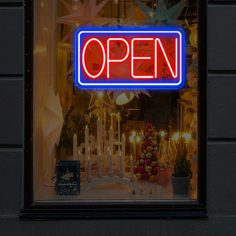 Open Neon Signs for Business LED Neon Open Signs Light Up Open Sign for Shop Store Florists Bar Salon Cafes Restaurant Pubs