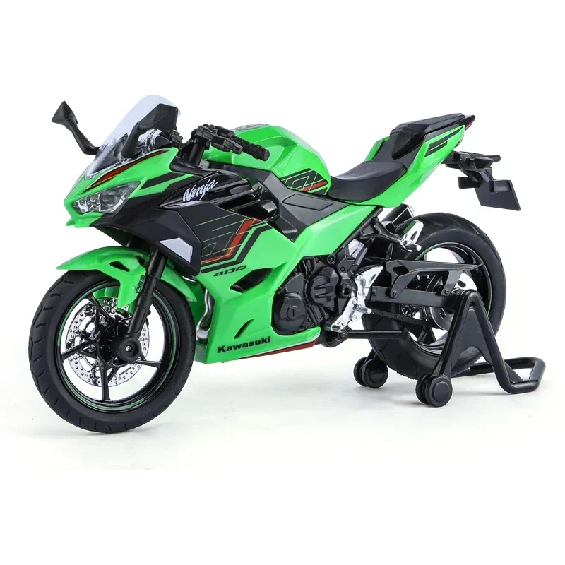 1/12 KAWASAKI Ninja 400 Toy Motorcycle Miniature Diecast Metal Model 1:12 Super Sport Sound & Light Collection Gift For Boy Kid