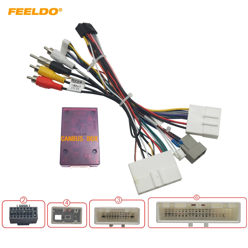 

FEELDO Car 16PIN Android Radio Power Cable Adapter With Canbus Box For Nissan Qashqai X-TRAIL Audio DVD Player Wiring Harness