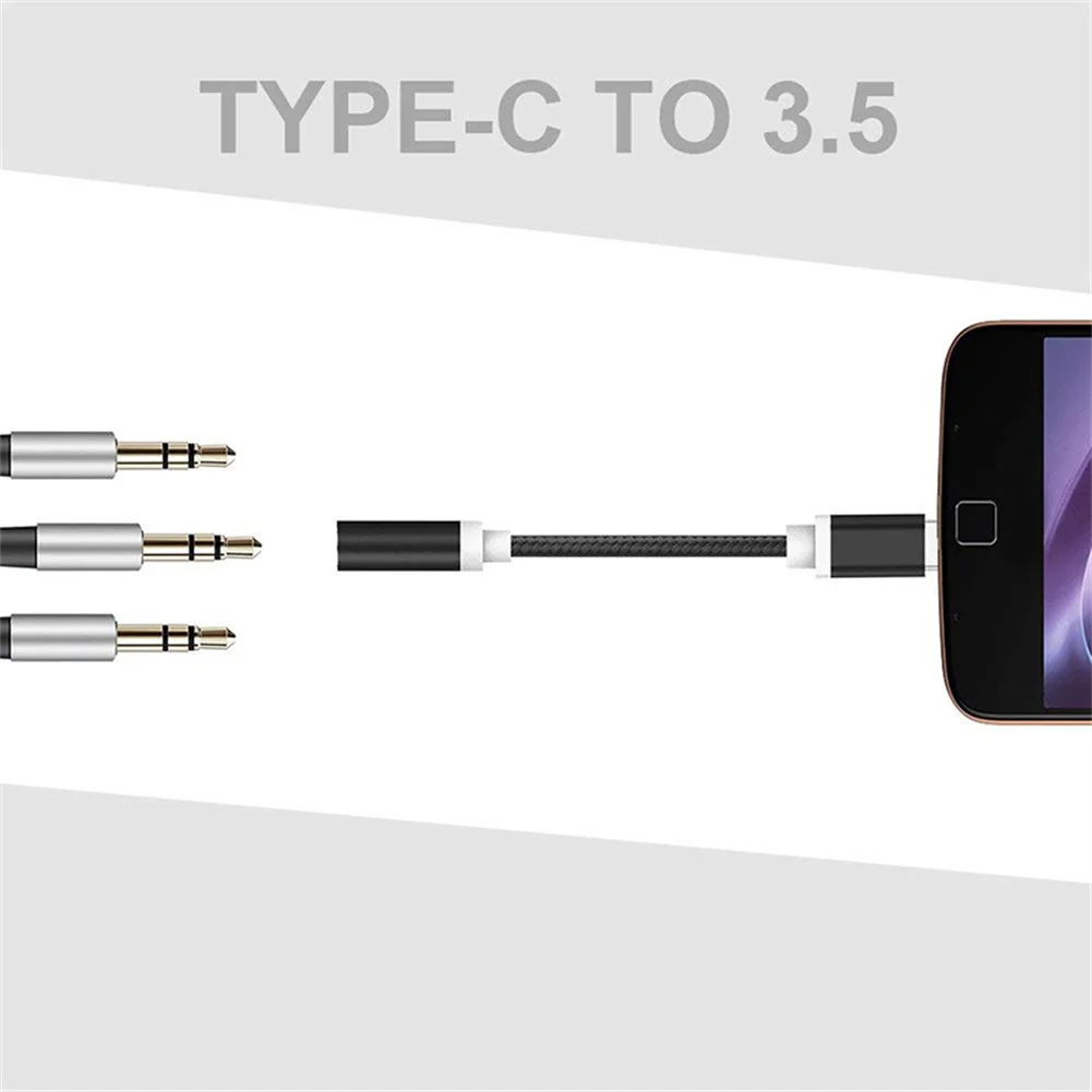 Type C To 3.5mm Jack Earphone Audio Adapter Aux Cable Usb C Male To 3.5 Female Portable Audio Aux Converter Charger Cable