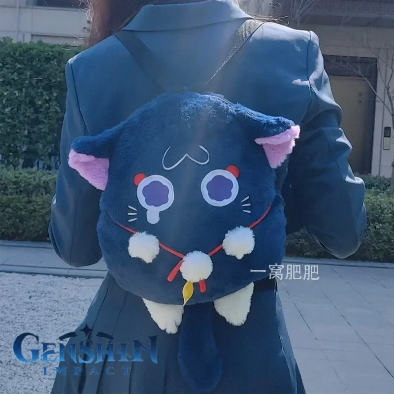 Genshin Impact Plush Bag Scaramouche Cat Wanderer Cosplay Stuffed Toy Cute Shoulder Bag Dolls Backpacks Birthday Kids Gift