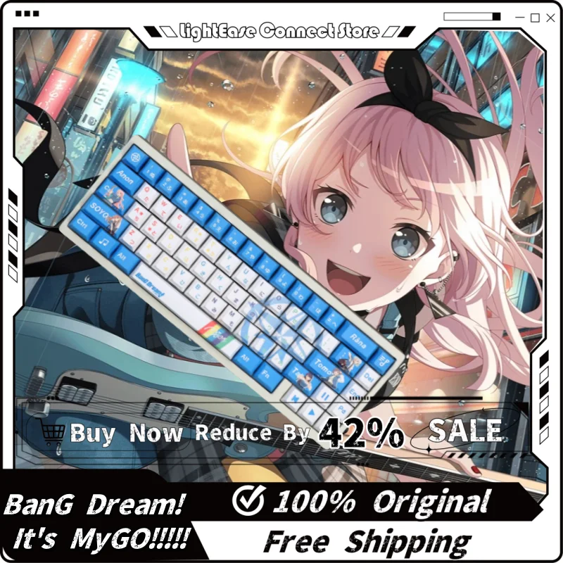 Bang Dream Mygo Theme Keycaps 120 Key Cherrt Profile Pbt Thermal Sublimation Mechanical Keyboard Anime Games Cartoon Cute Keycap