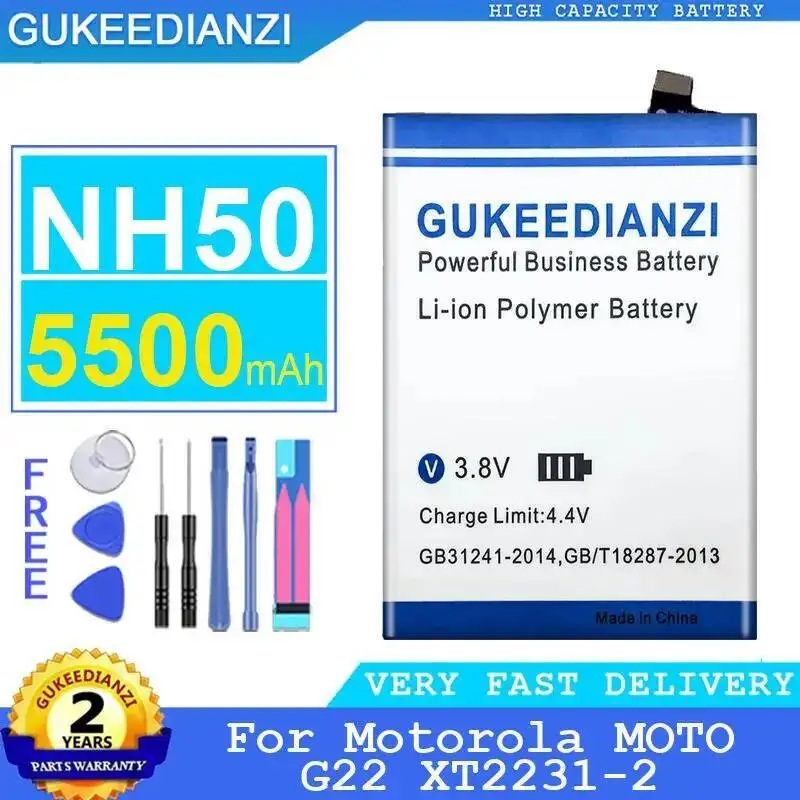 

5500Mah Premium Replacement For Motorola Moto G22 XT2231-2 NH50 Fast Charging Mobile Phone Battery
