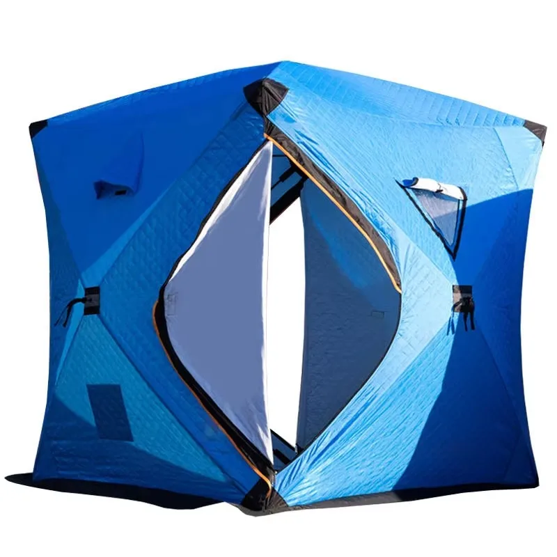 Outdoor Portable Folding Pop up Sauna Tent for Ice Fishing & Winter Camping Insulated Square Design Waterproof