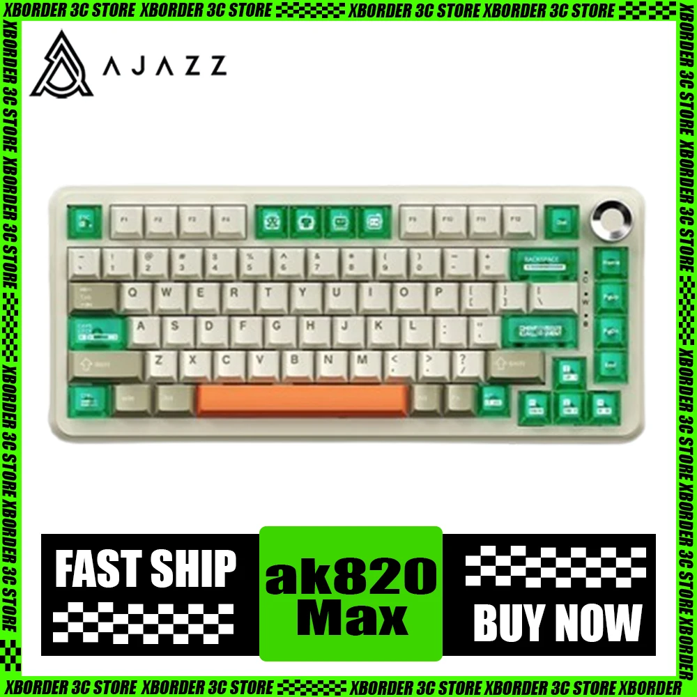 

Ajazz Ak820max Mechanical Keyboard Multifunctional Knob 8000mah Smart Screen Wireless Gaming Keyboard 75% Tri Mode Pc Gamer Gift