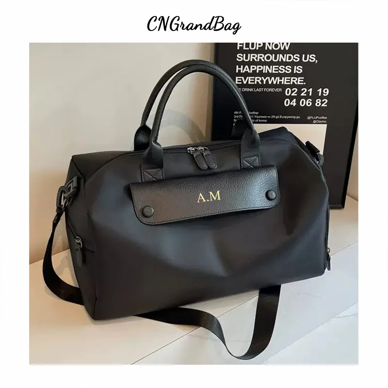 Bolso cruzado con nombre personalizable para deportes y Fitness, bolso de tela Oxford para mujer, bolso de equipaje, bolso de viaje ligero de corta distancia