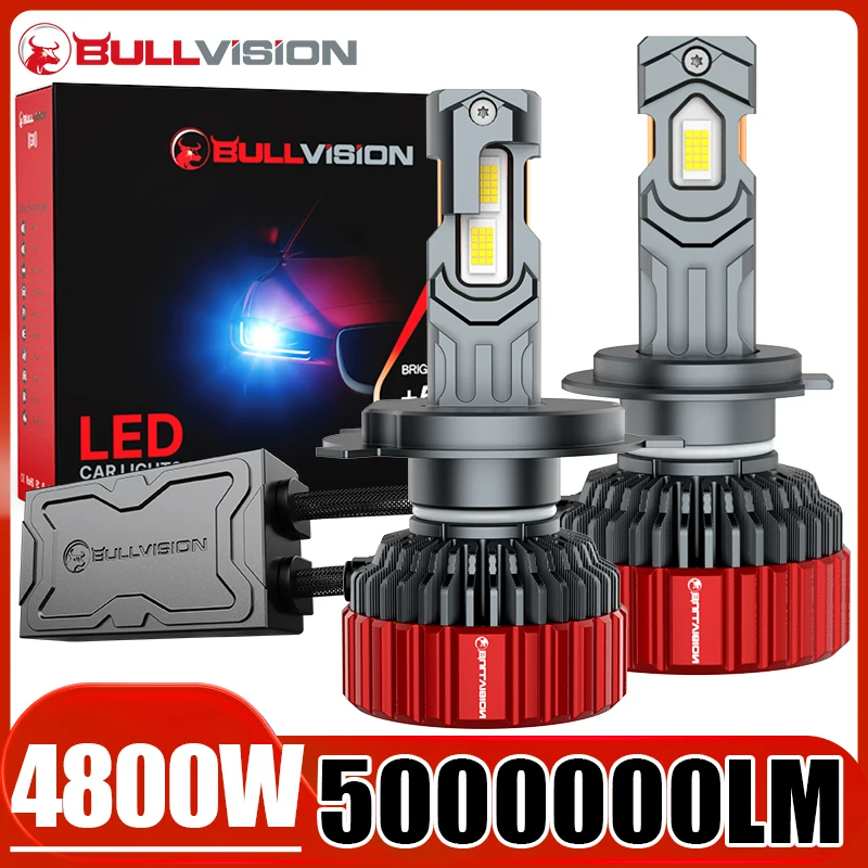 

Bullvision G5 H7 H4 LED Car Headlight Bulb CANBUS H1 H8 H9 H11 9005 HB3 9006 HB4 9012 HIR2 Fog Lights 4800W 5000000LM 6000K Lamp