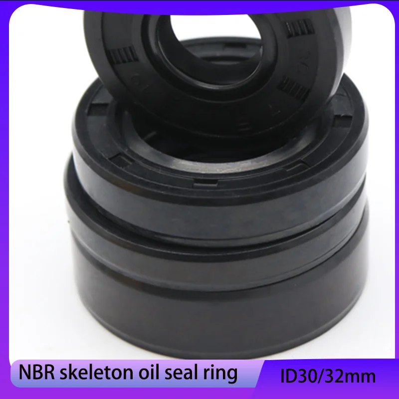 

TC NBR Oil Seal ID30/32mm OD 38mm ~ 75mm THK 5~12mm Nitrile Rubber Oil Resistant Double Lip Skeleton Rotating Shaft Gaskets