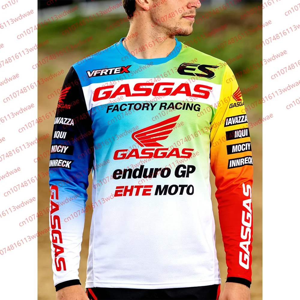 Camiseta de Motocross GASGAS Enduro GP Racing Jersey Factory Team para Hombre, Manga Larga, Secado Rápido, Transpirable, Ropa para Motocross Todoterreno