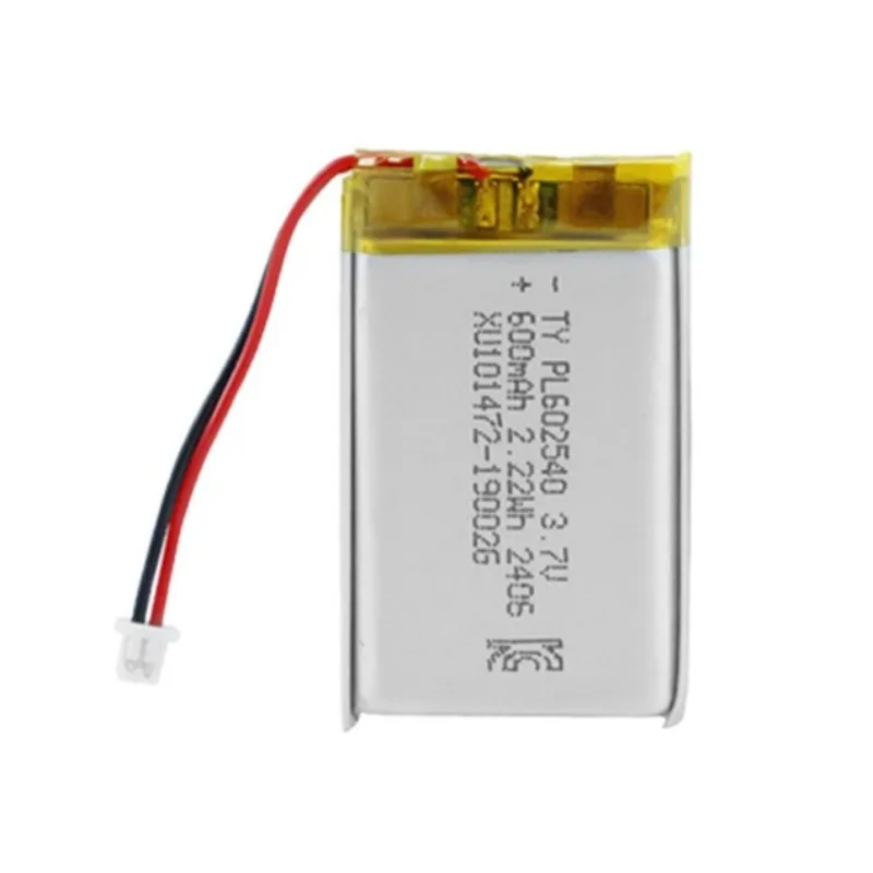 602540 Polymer Lithium Battery 3.7V 600mAh For Mirror For Makeup Camping Light Moisturizing Device Rechargeable Pouch Battery