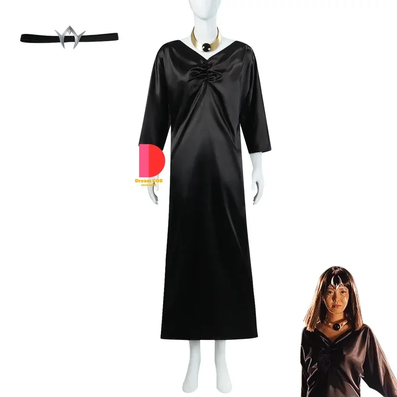 New Arrival Anime Camearra Cosplay Costume for Long Black Dress Headwear Neckwear Full Set Halloween Party Suit Women cm;5