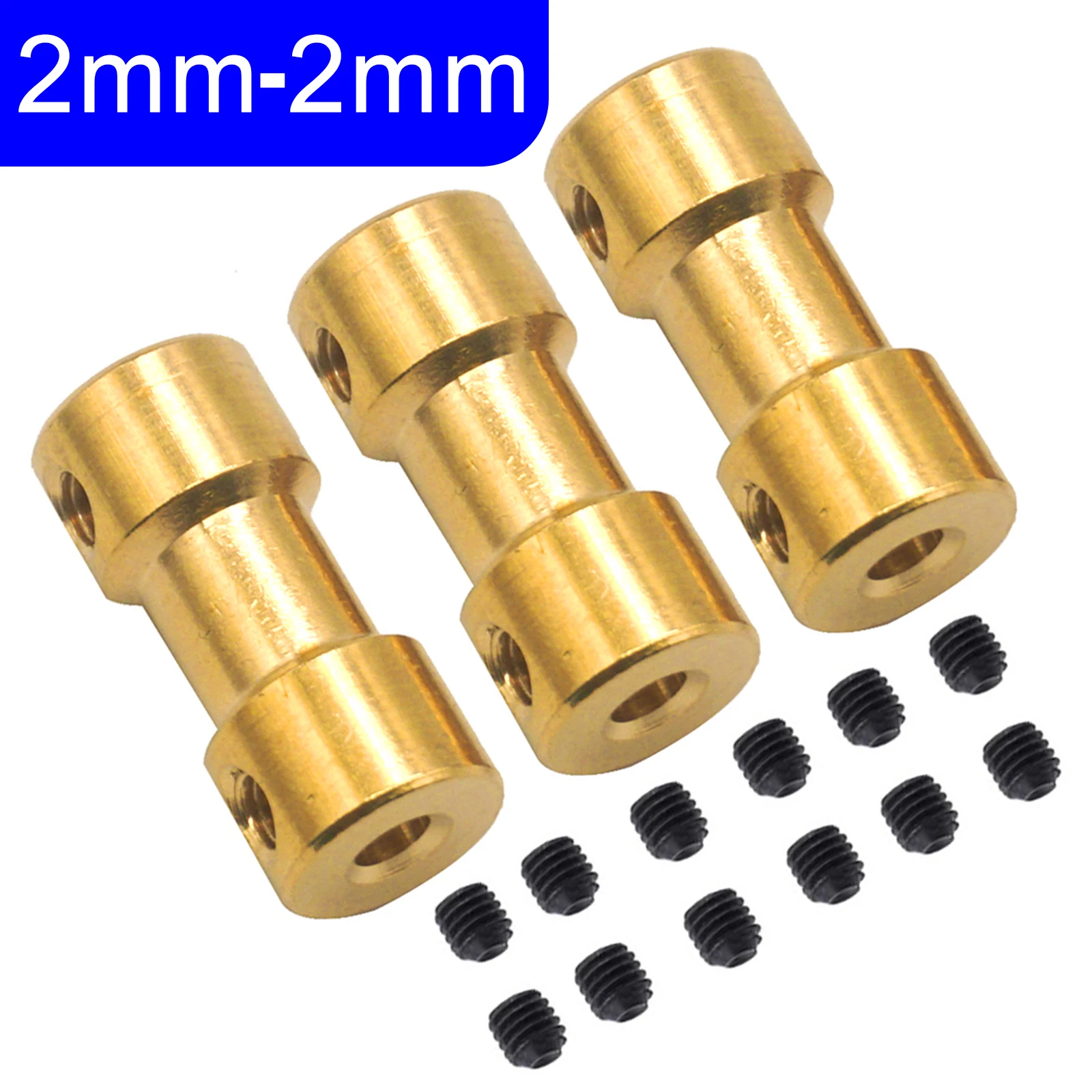 

3Pack Brass Motor Shaft Coupling Coupler Connector Sleeve Joint Adapter for RC DIY Airplane Boat Robot