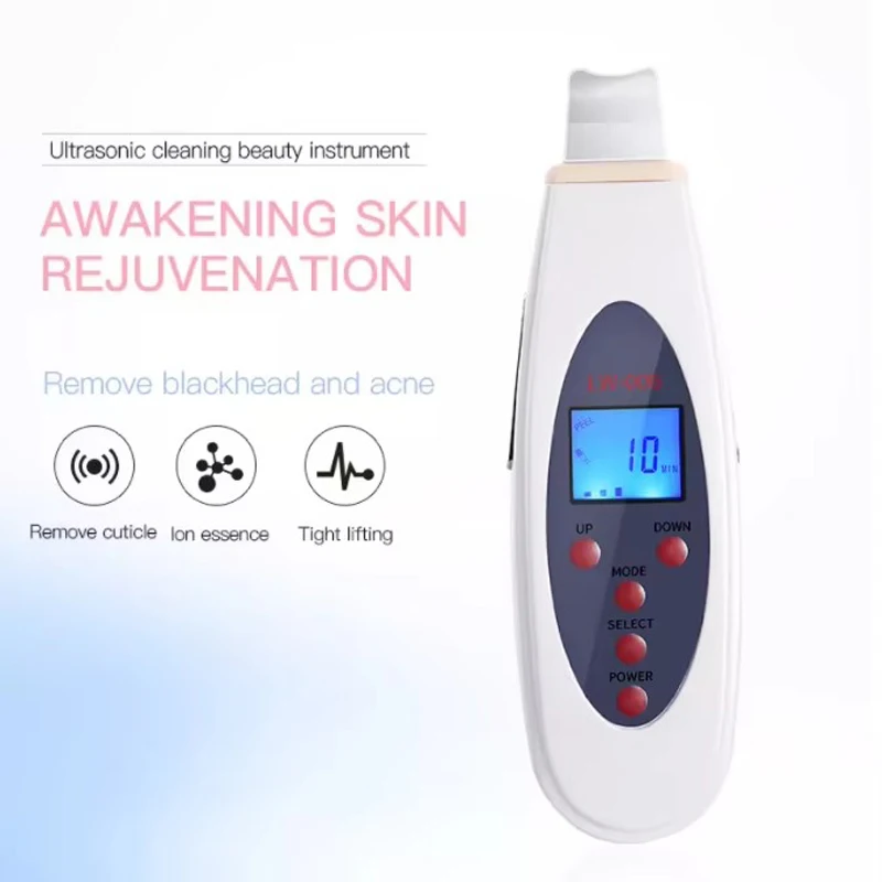 Portable Ultrasonic Skin Scrubber Facial Cleaner LCD Digital Acne Removal Skin Cleaning Ultrasound Pore Peeling Face Care Tool