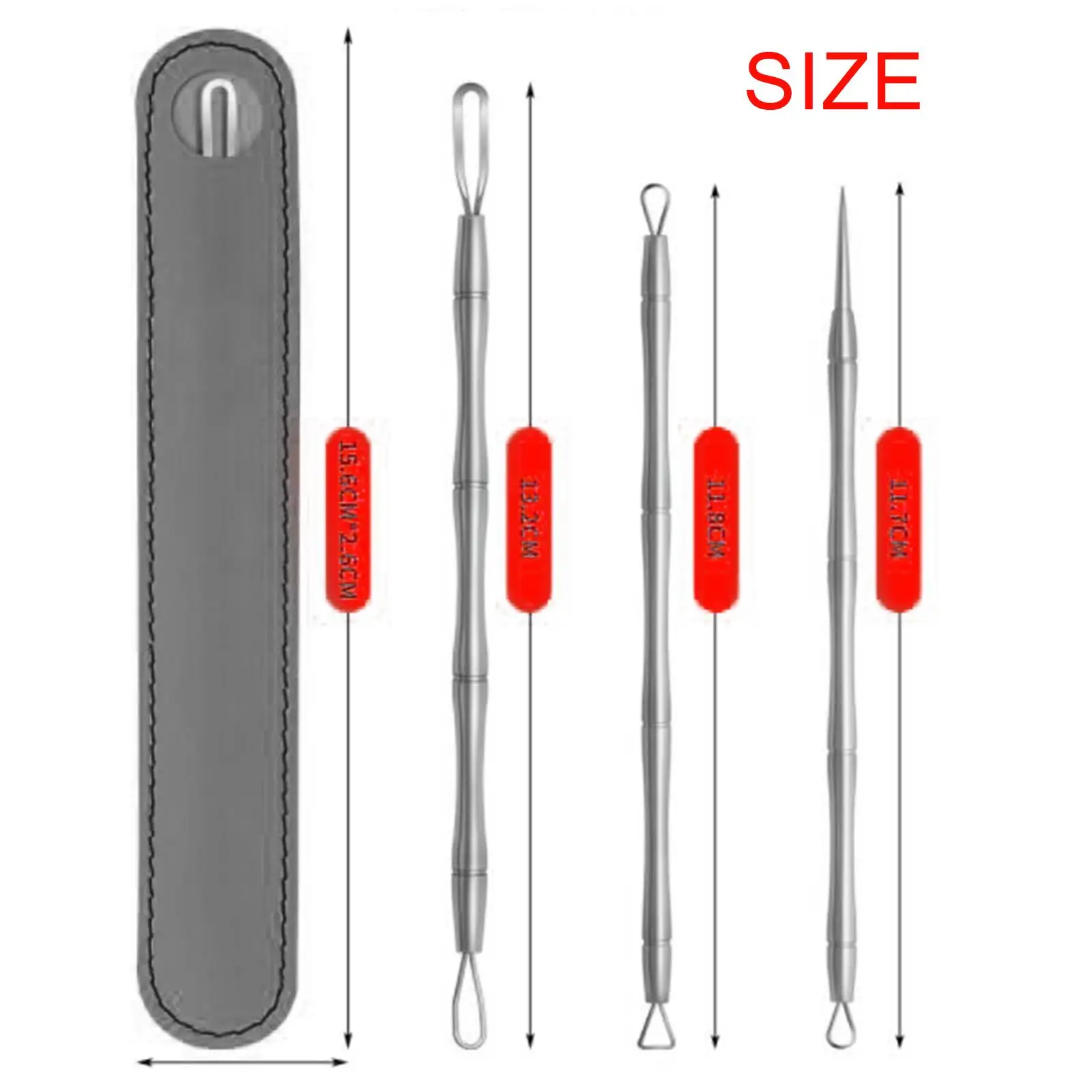 Kit removedor de cravo de aço inoxidável, conjunto de ferramentas extrator de dupla face para cuidados com remoção de espinhas faciais