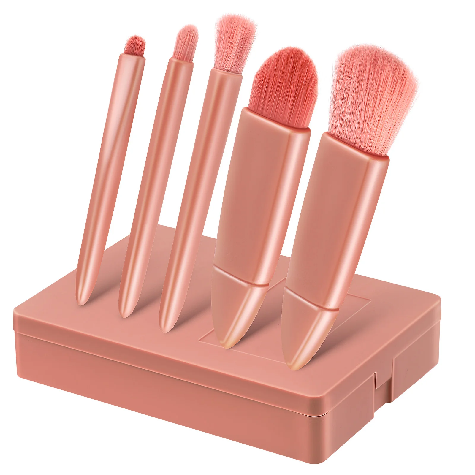 1Set Travel Makeup Brush Set Portable Cosmetics Brushes Foundation Eye Shadow Lip Loose Powder Concealer Blush Compact Kit