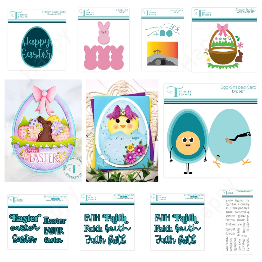 

Happy Easter Egg Add Die Metal Cutting Dies Stamps for DIY Craft Making Greeting Card Scrapbooking Decoration Embossing Template