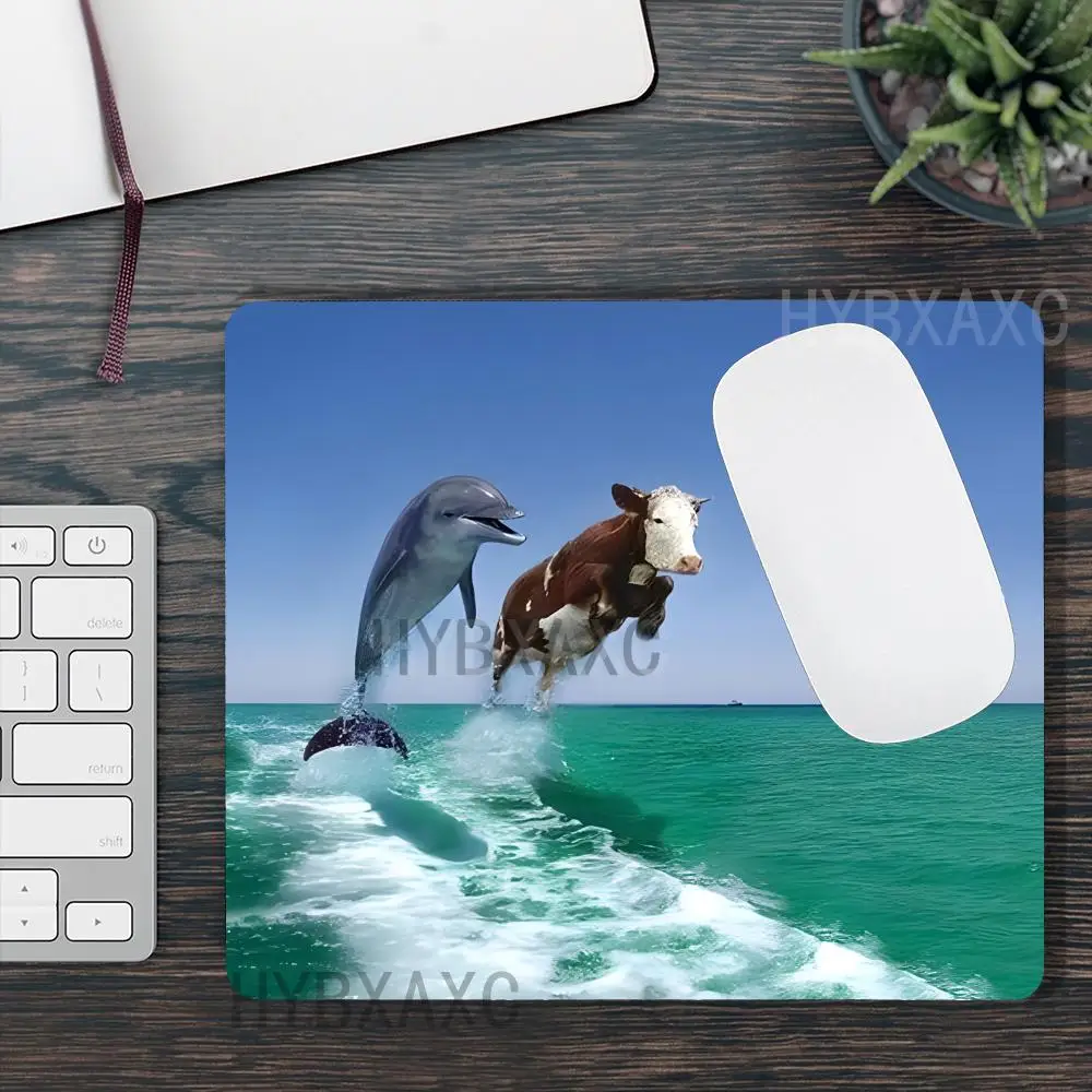 

HYBXAXC Gaming Small Mouse Pad Non-Slip Rubber Office Desk Mat Funny Ocean Animal Print