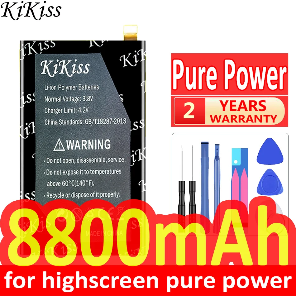 

Мощный аккумулятор KiKiss 8800 мАч для highscreen pure power