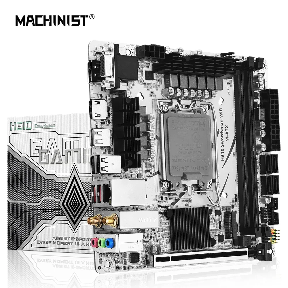 Материнская плата MACHINIS H610, процессор LGA 1700, поддержка Core 12100F 12400F 12490F 12600F 12700F 13600F, процессор DDR4, настольная память ITX
