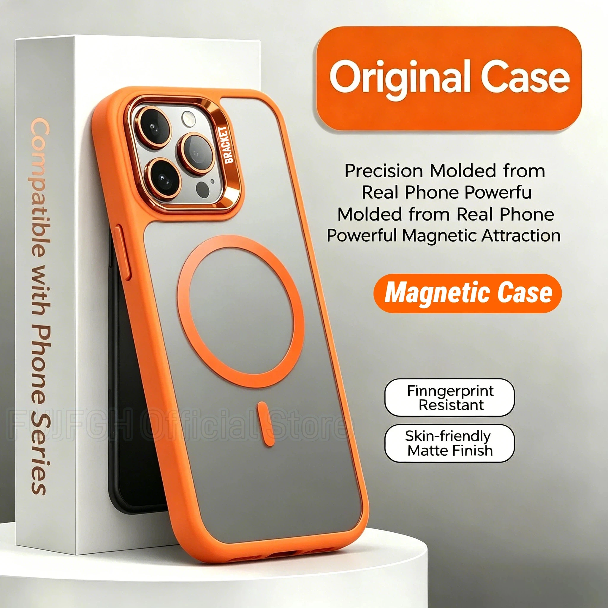 Luxury for Magsafe Magnetic Case for iPhone 17 16 15 14 13 12 11 Pro Max Plus with Stand & Glass Lens Protector Shockproof Cover