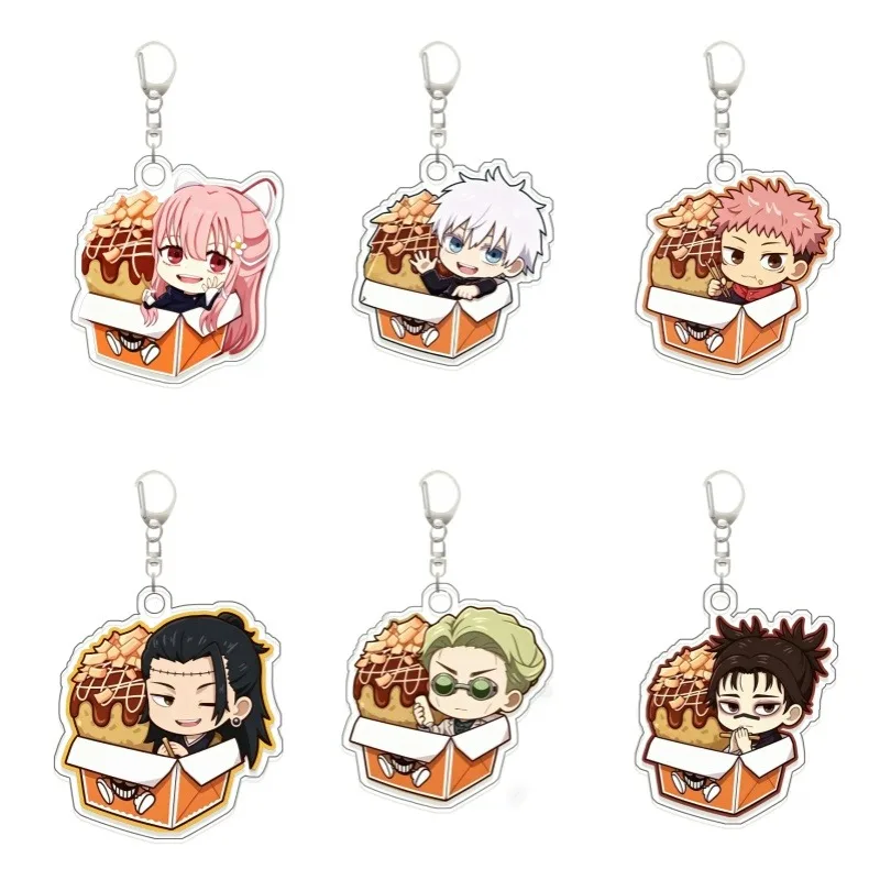 

Брелок для ключей по мотивам Jujutsu Kaisen: Сатору Годжо, мультяшный акриловый брелок-шарм, украшение для сумки, отличный подарок для мальчиков и девочек