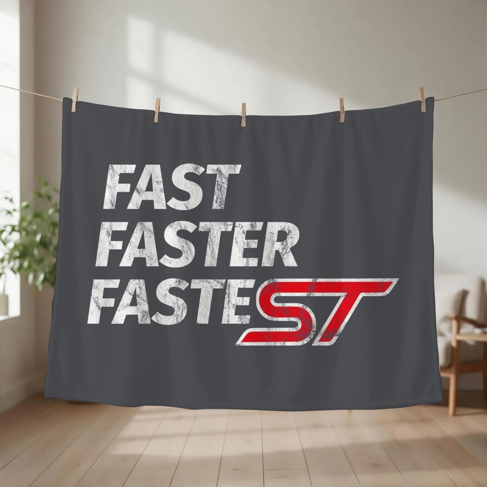 FAST, FASTER, FASTEST - ST - distressed version #4 Throw Blanket couch cozy soft plush fuzzy picnic outdoor blanket