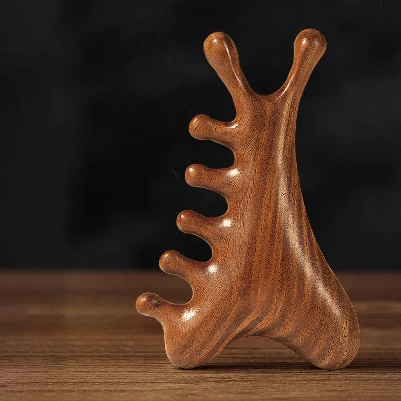 Massageador Manual 4 em 1 para Pescoço, Rosto, Cabeça e Corpo, Sem Bateria, Ferramenta de Massagem para Meridianos, Couro Cabeludo, Pente Massageador e Raspador Nasal para Pontos de Acupuntura