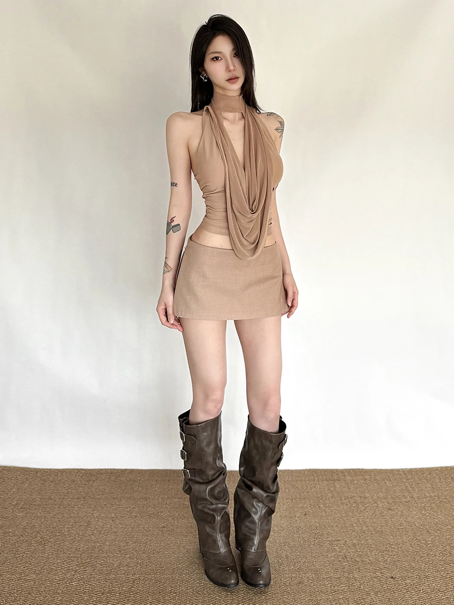 Женский комплект с юбкой Ter Ne Sweet And Spicy Sle, модный комбинированный топ и юбка, удобная осенняя одежда среднего размера