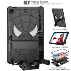 For Samsung Galaxy Tab S6 Lite SM-P619 SM-P613 SM-P610 SM-P615 SM-P620 SM-P625 10.4 inch cover Silicone +PC case +shoulder strap