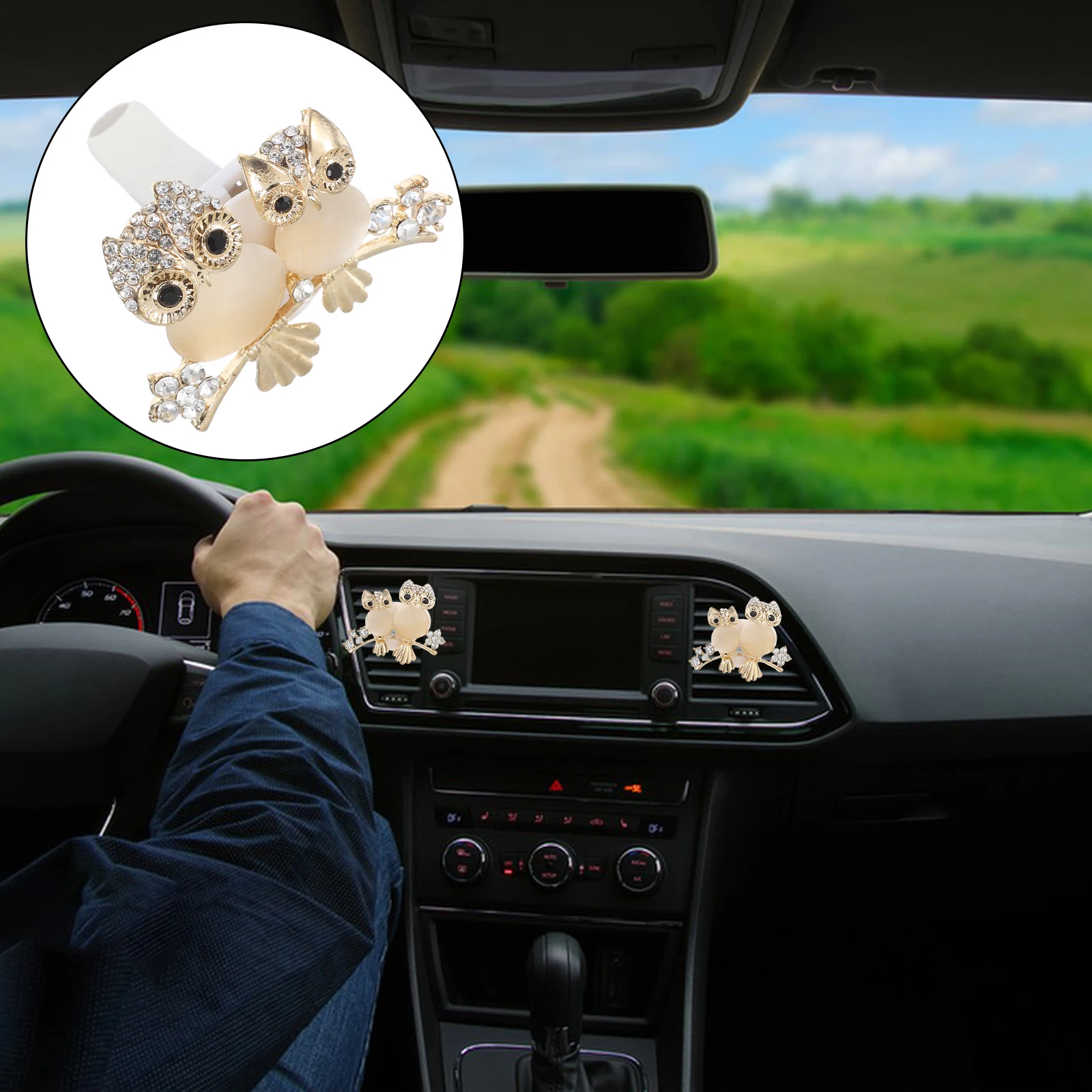 

2Pcs Car Perfume Clip Air Vent Freshener Diffuser Cute Owl Design Stress Relief Aroma Scent Car Interior Fragrance Holder Safe