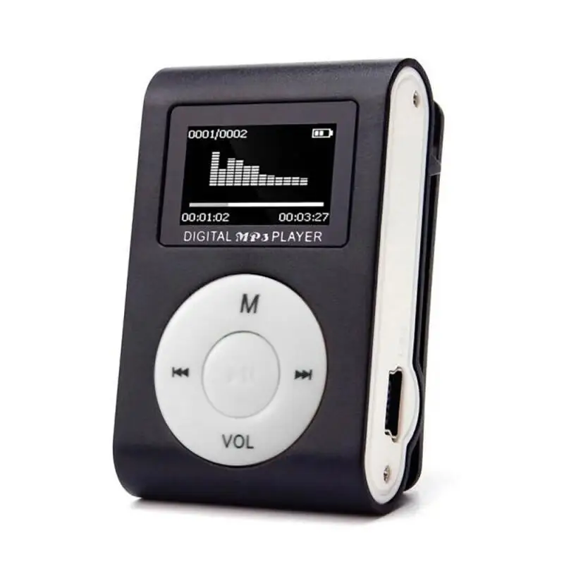 Portable Mini MP3 Player Music Stereo Speaker Clip LCD Display Support TF Card Noise Cancelling Lossless Sports Student Walkman