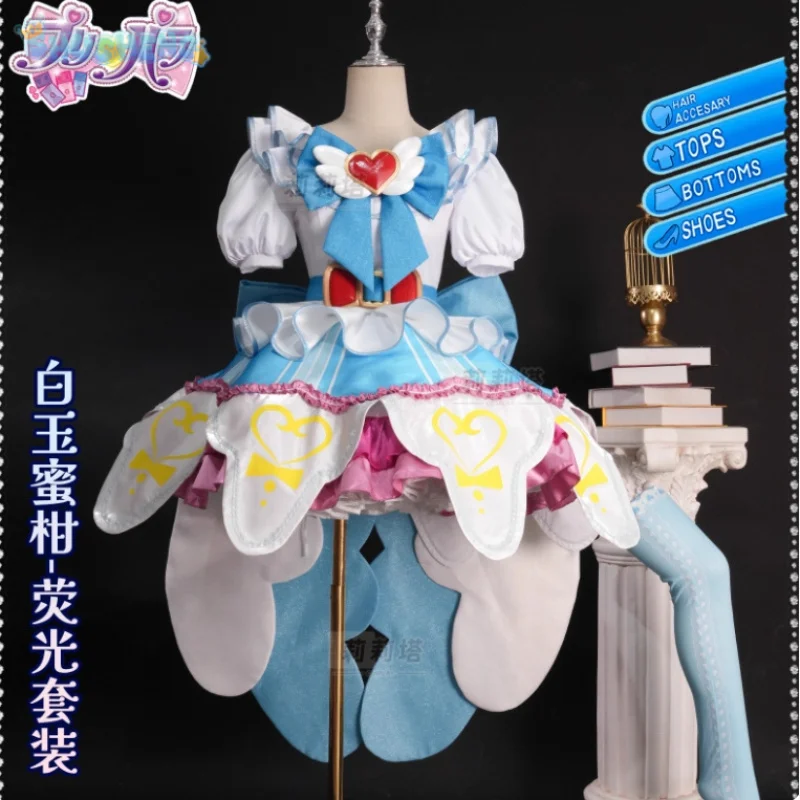 

Костюм для косплея Shiratama Mikan, аниме Pripara, новое милое платье Лолиты, головные уборы для девочек, перчатки, носки, пояс, униформа для вечеринки на Хэллоуин