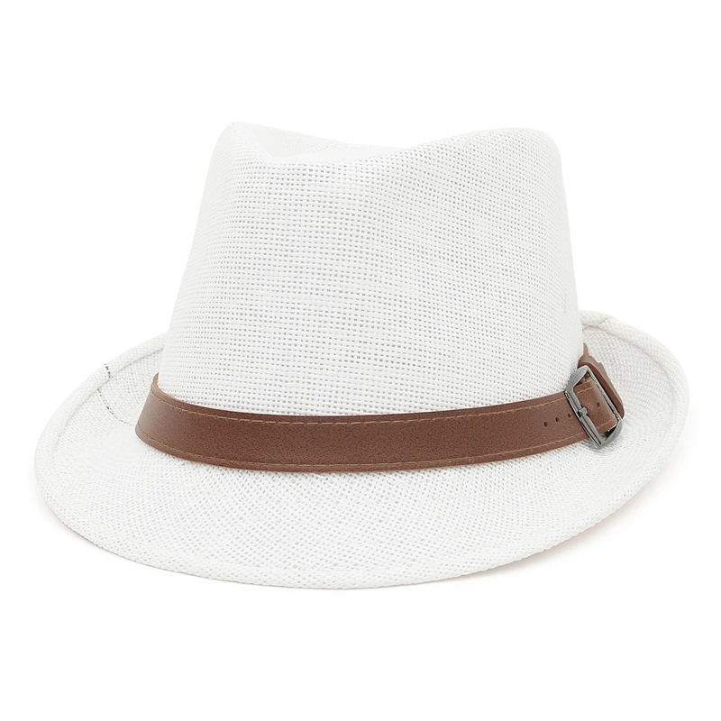 GEMVIE Men Beach Sun Hats Summer Fedora Jazz Hat Outdoor Gentleman Panama Straw Hat