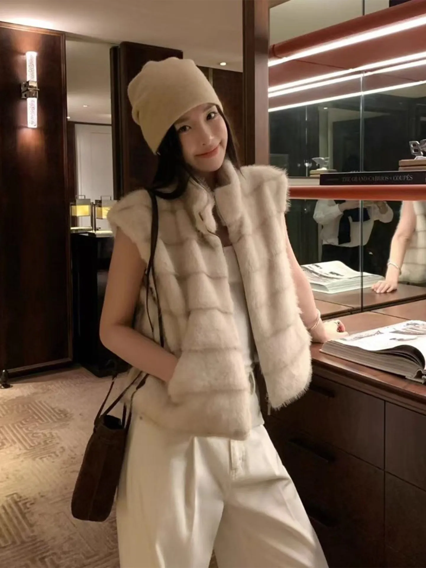 Women's Furry Faux Fur Vest Vintage Style Autumn Winter New Arrival Versatile Figure-Flattering Sleeveless Ropa Mujer