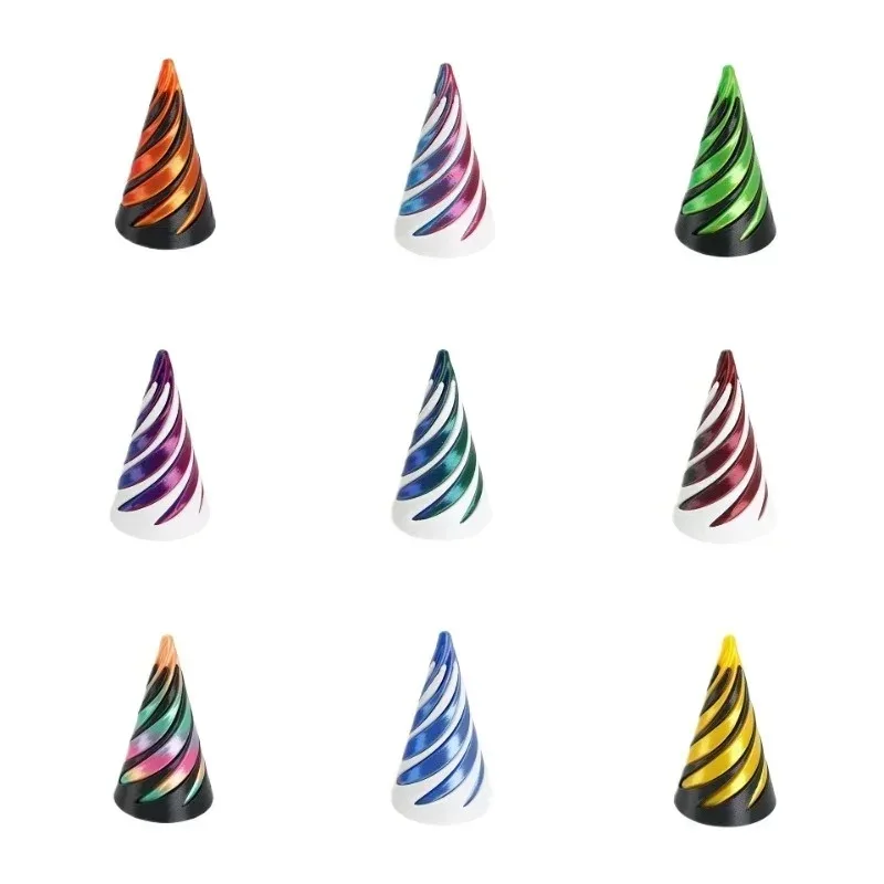 Zabawki Fidget z nadrukiem 3D Dekompresja Spinning Trójwymiarowa struktura Palec Podwójny kolor Zabawka antystresowa