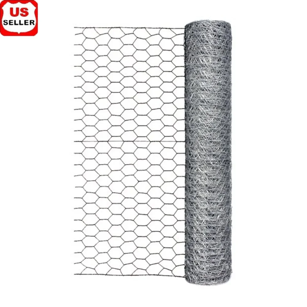 

Galvanized Steel Chicken Wire Roll 24in x 50ft Lightweight Durable Hexagonal Mesh Animal Containment Garden Fencing Plant