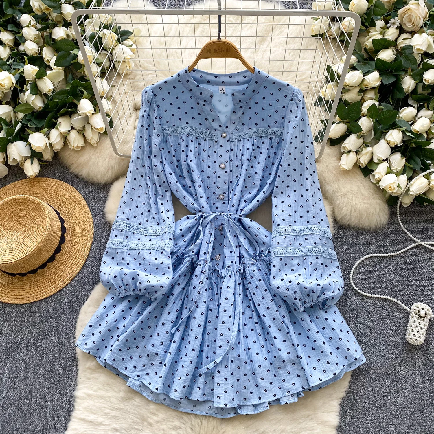 Elegancka sukienka w stylu vintage, seksowna, łączona, w kształcie litery A, w stylu koreańskim, w stylu boho, sukienka letnia, odzież damska.