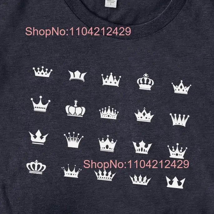 Crown Queen T Shirt Royalty for Women Princess Tiara Styles Birthday Regal Funny long or short sleeves