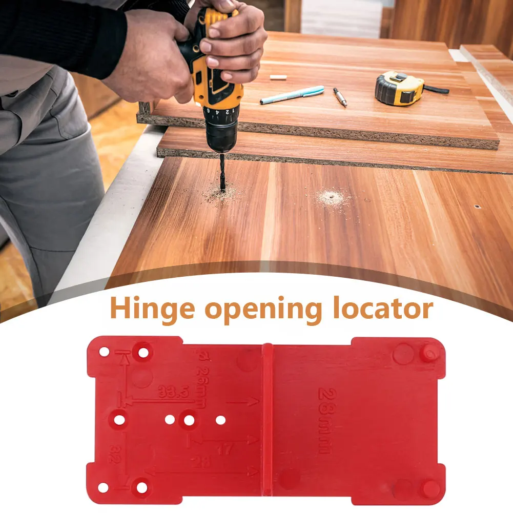 28/37mm Hinge Installation Jig Plastic Door Cabinet Hinge Hole Locator Punch Hole Locating Plate for Cabinets Installation