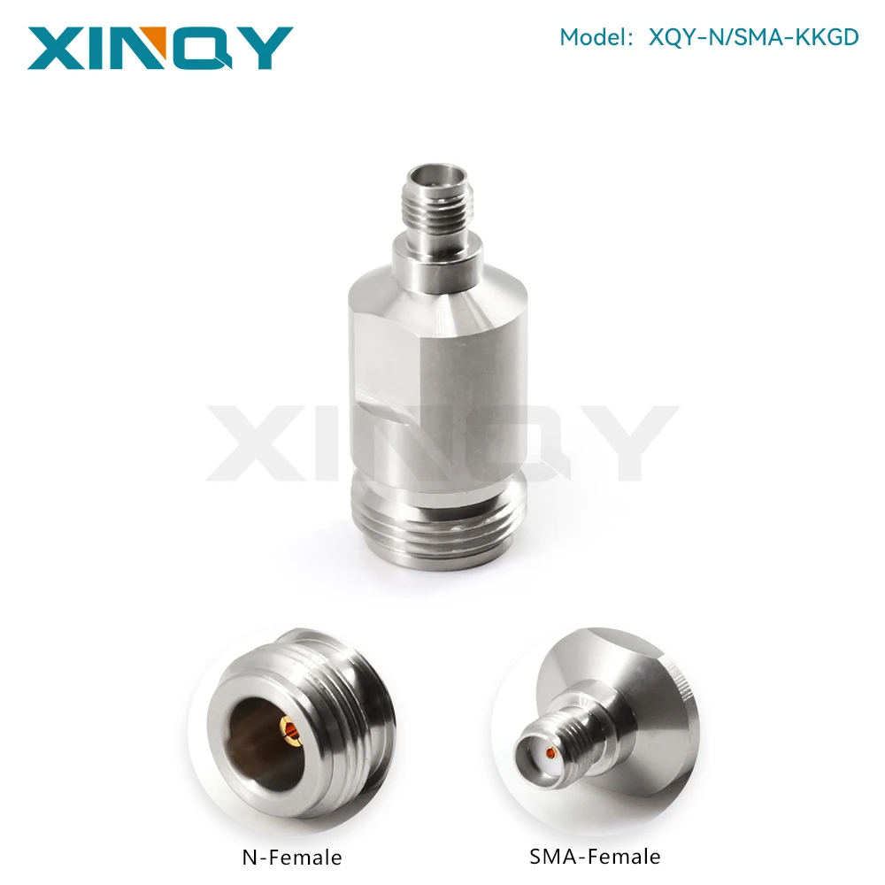 XINQY N to SMA Female to Female RF Coaxial Adapter, 50 Ohm, 18GHz, High-Frequency Stainless Steel Connector