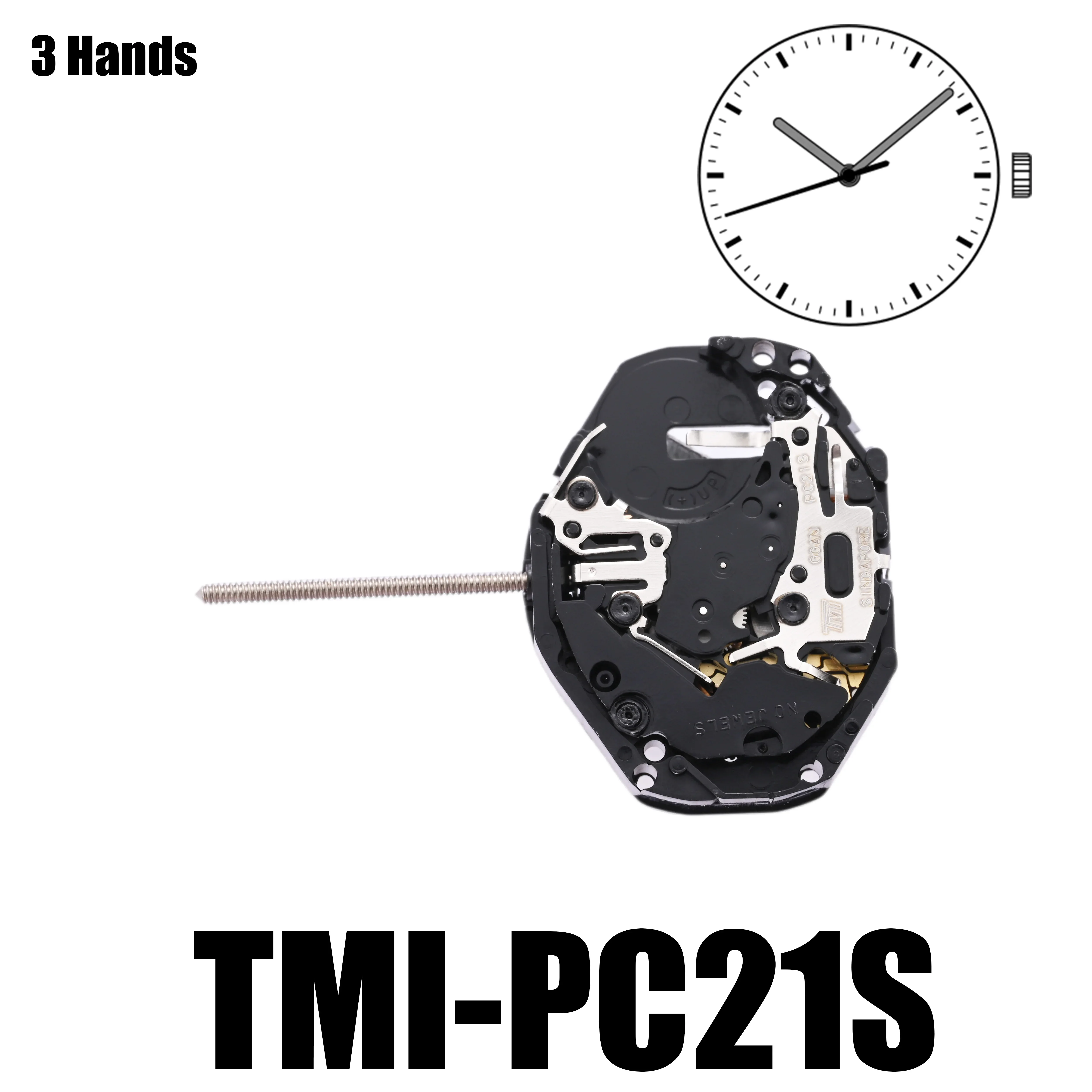 TMI PC21S movimiento de cuarzo estándar japonés 3, tamaño: 6, 4x8 ‴, altura: 3,15mm
