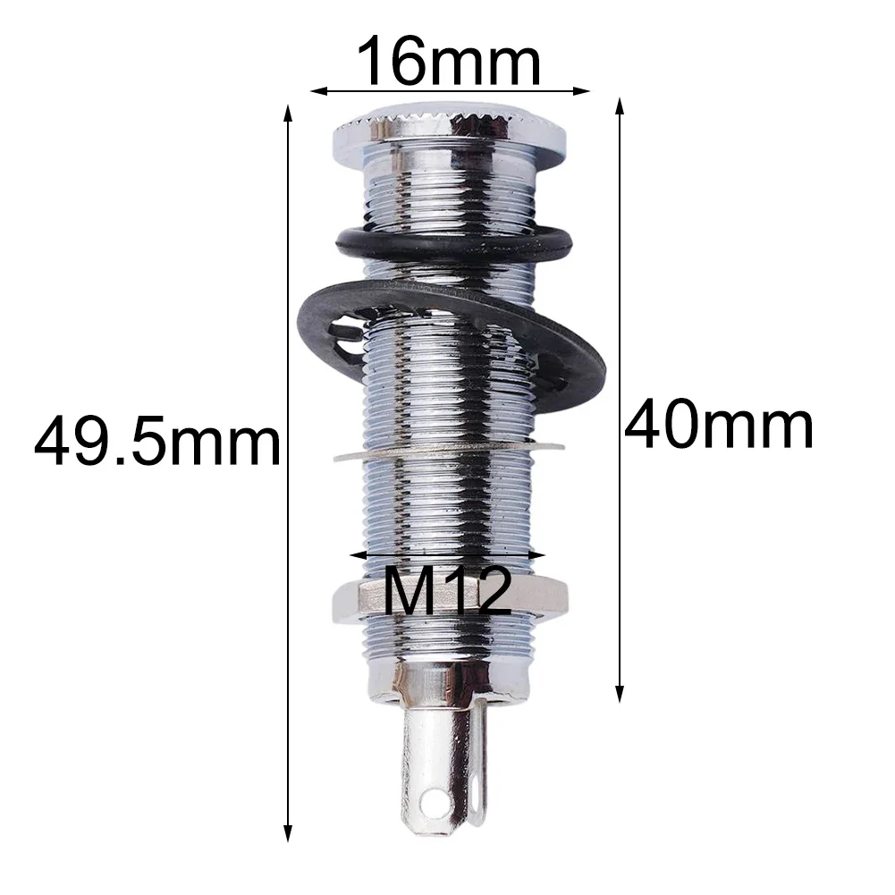 Electric Guitar Bass Parts 6.35mm Stereo Output Input 1/4 Inch Jack Socket Plug Brass Straight Ribbed Tube Style Jack Anti-noisy