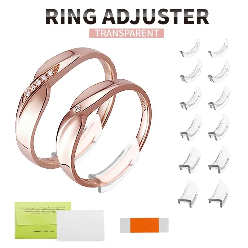 12Pcs Silicone Invisible Ring Size Adjuster for Loose Rings Ring Adjuster Fit Tighten Reducer Jewelry Tool
